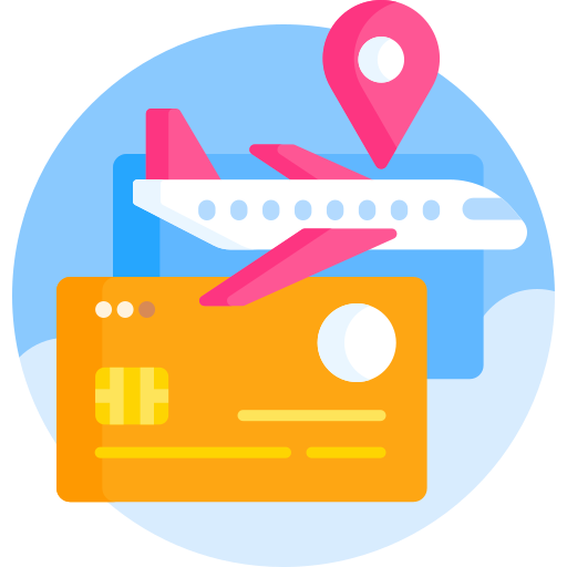 airplane and credit card icon