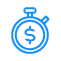 Clock icon for transfer speed