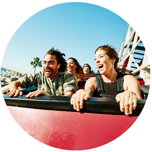 Riding a rollercoaster