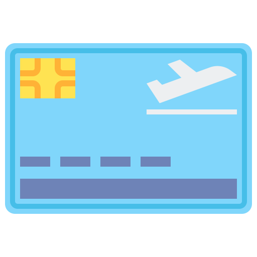 credit card with plane icon