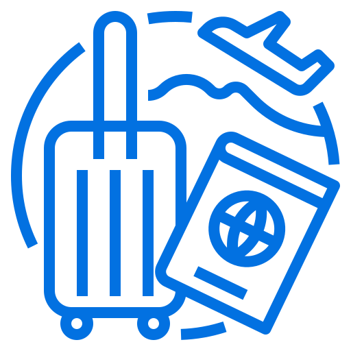 Travel plane luggage passport