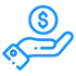 hand receiving coin icon
