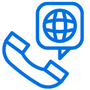 phone with globe inside a callout