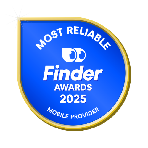 Most Reliable Mobile Provider badge